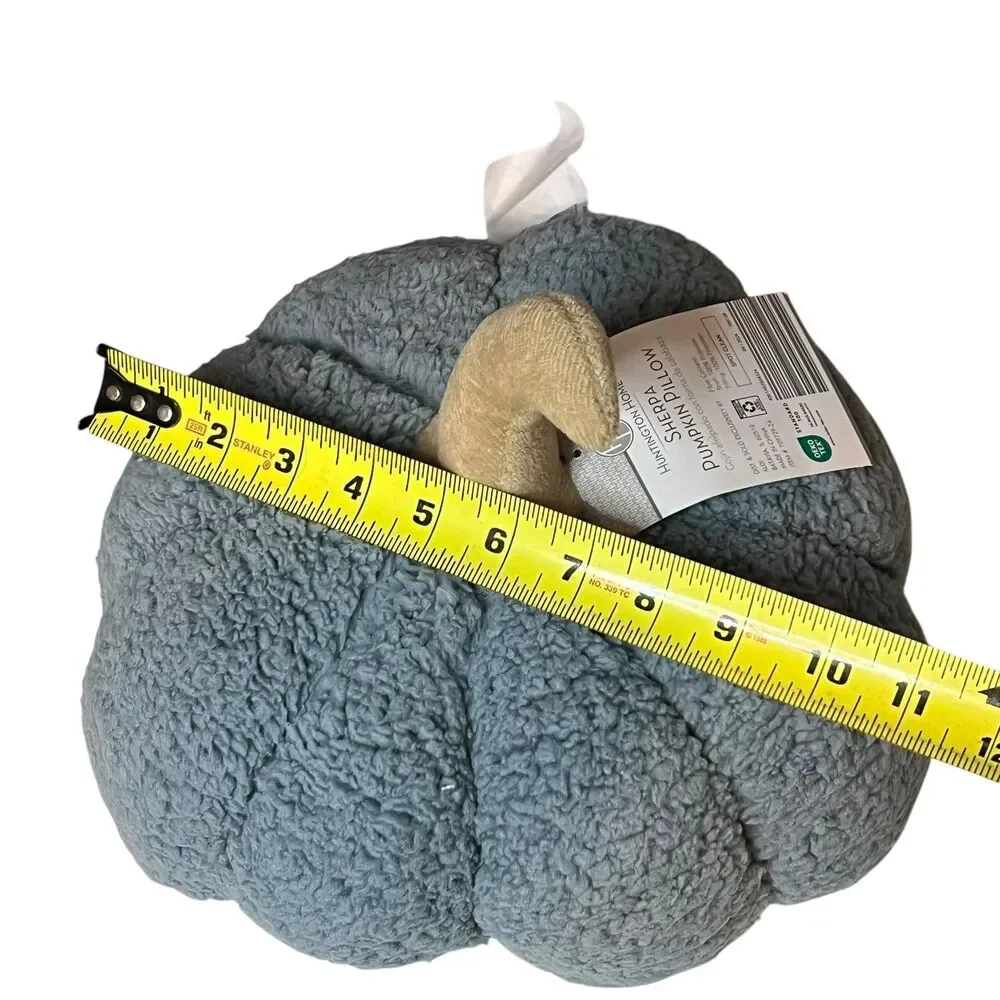 Huntington Home Sherpa Pumpkin Pillow Plush 11in Fall Decor Thanksgiving Holiday